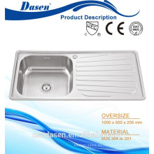 DS 10050 China Disipador de calor Cocina de acero inoxidable cobre Display Sink